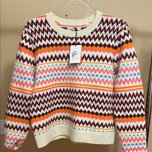 Chinti & Parker Zigzag Patterned Sweater - Cream, Brown, Pink, Orange, Blue